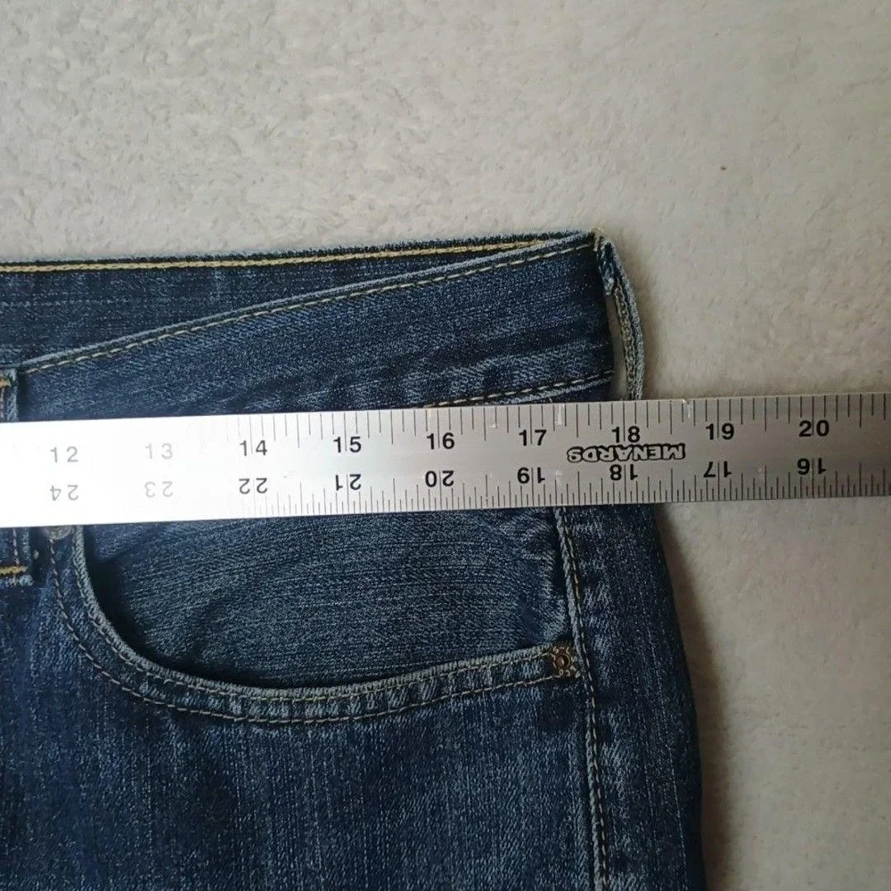 Levis 505 Jeans Mens 34x36 Blue Straight Medium Wash Denim 5-Pocket Distressed